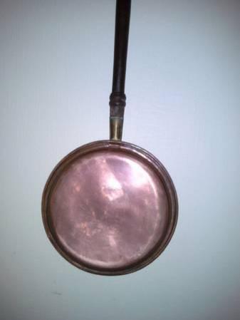 Copper Warming Pan and Cane Carpet Beater