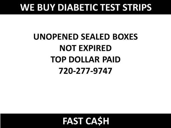 Cash Paid for Diabetic Test Strips