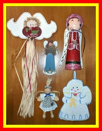 x5 Vintage ANGELS Lot Of 5 Shabby Chic Cottage Count