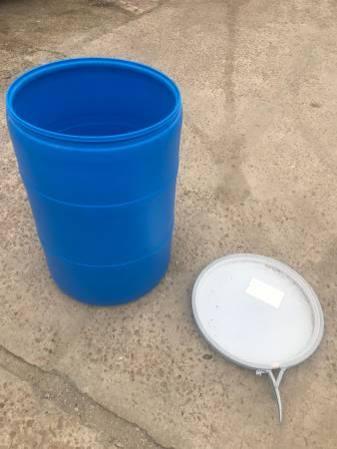 55 Gallon Blue Plastic Barrels / Drum /  Barrel- $30