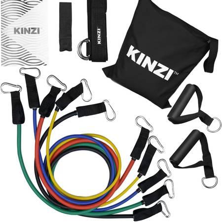 High Quality Resistance Bands Set w/Door Anchor, Ankle Straps, Chart